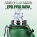 Modus Garrafa Térmica 950ml Aço Inox 304 Com Base De Silicone e Alça Paracord Verde Limão - Customizi
