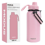 Modus Garrafa Térmica 950ml Aço Inox 304 Isolamento a Vácuo Cor Rosa - Customizi