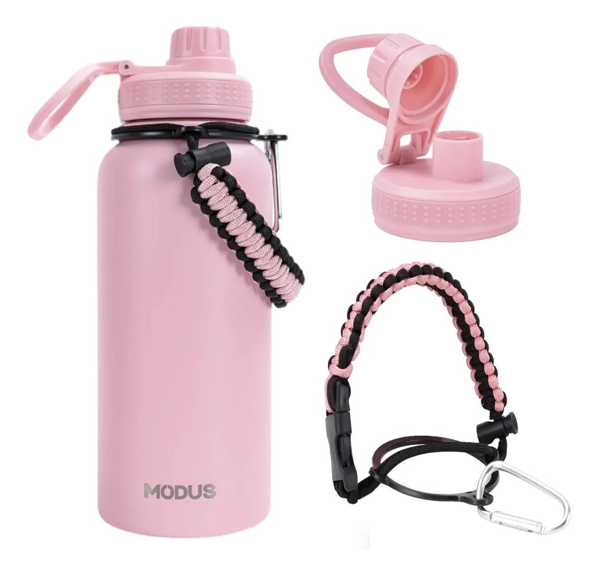 Modus Garrafa Térmica 950ml Aço Inox 304 Isolamento a Vácuo Cor Rosa - Customizi