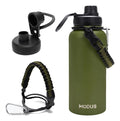 Modus Garrafa Térmica Inox 950ml Com Alça Paracord Verde - musgo - Customizi