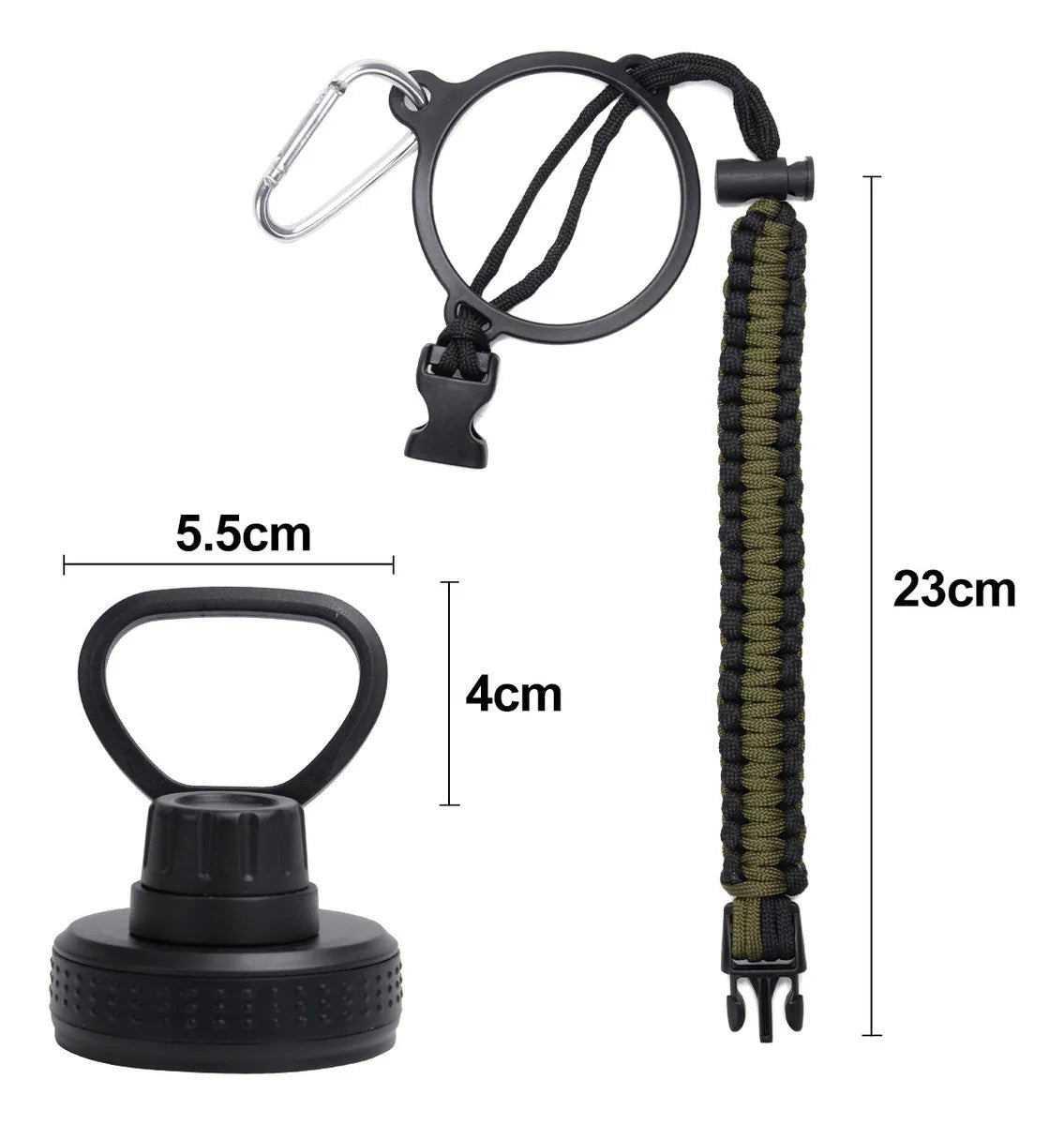 Modus Garrafa Térmica Inox 950ml Com Alça Paracord Verde - musgo - Customizi
