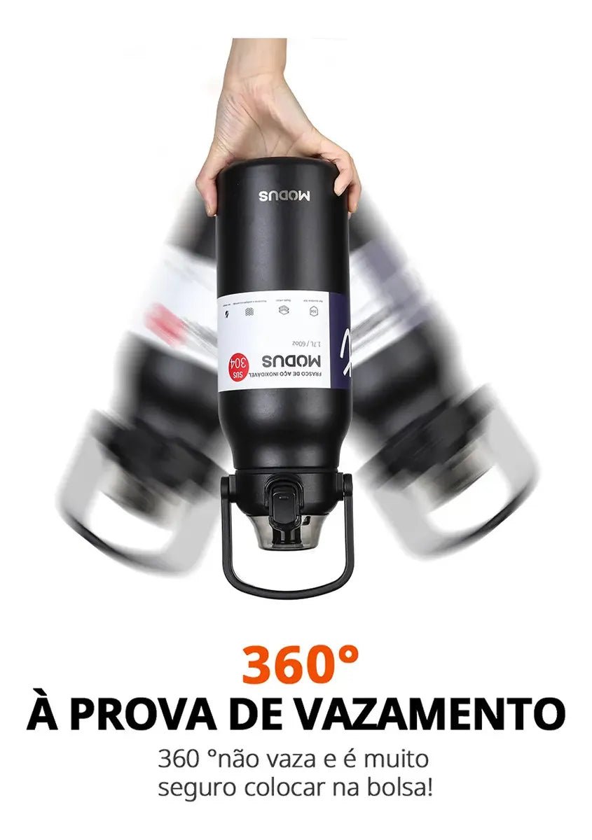 Modus Garrafa Térmica1,7L Isolamento A Vácuo Preta - Customizi